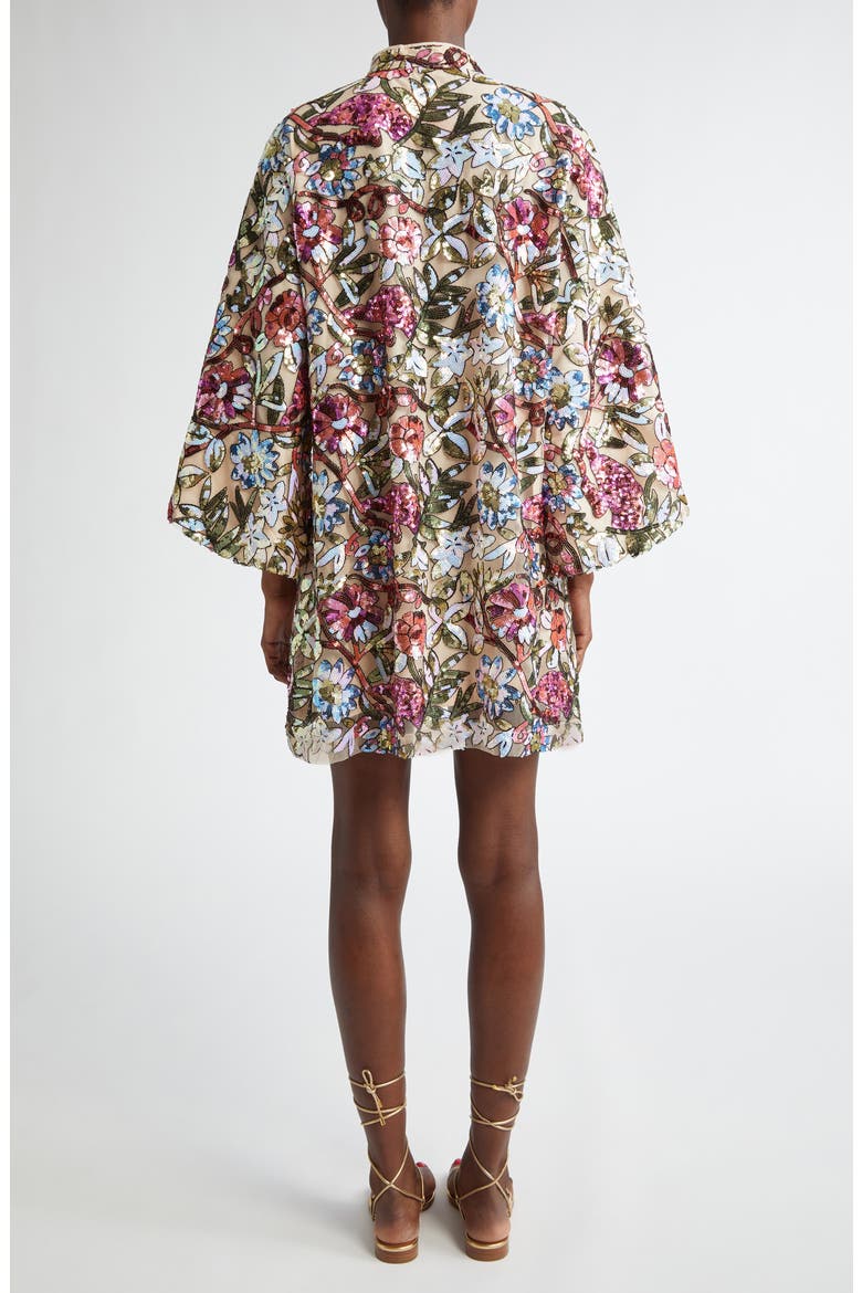 Jewel Floral Sequin Caftan, Alternate, color, MULTI IVORY/ FLORAL PRINT