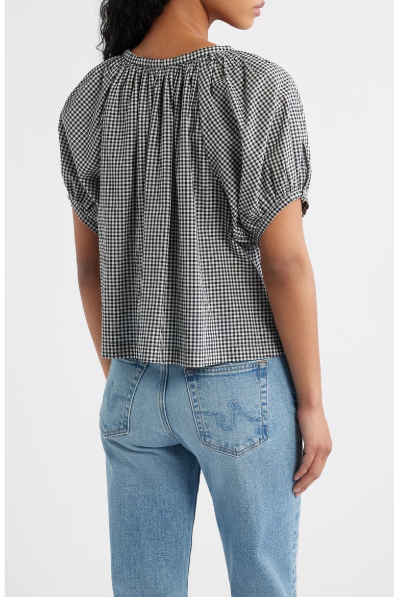 June Organic Cotton Gingham Top, Alternate, color, NOIR LA MADDALENA GINGHAM
