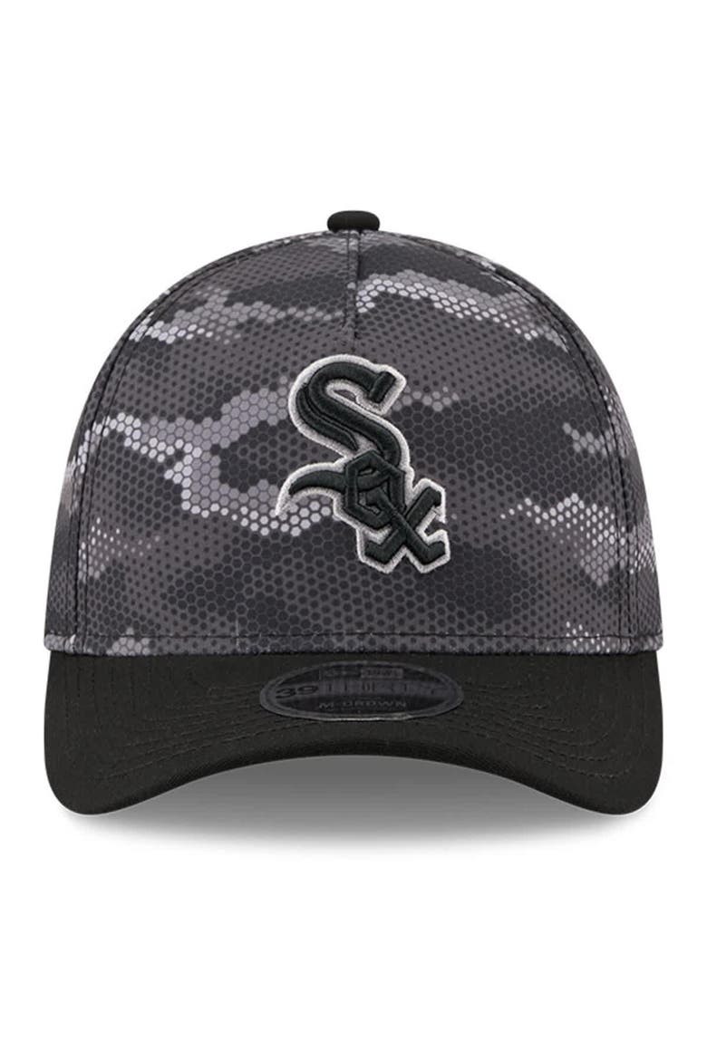 Men's New Era Black Chicago White Sox Camo 39THIRTY A-Frame Flex Hat, Alternate, color, Black