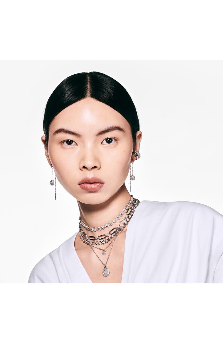 Swarovski Sublima Threader Earrings, Alternate, color, Silver