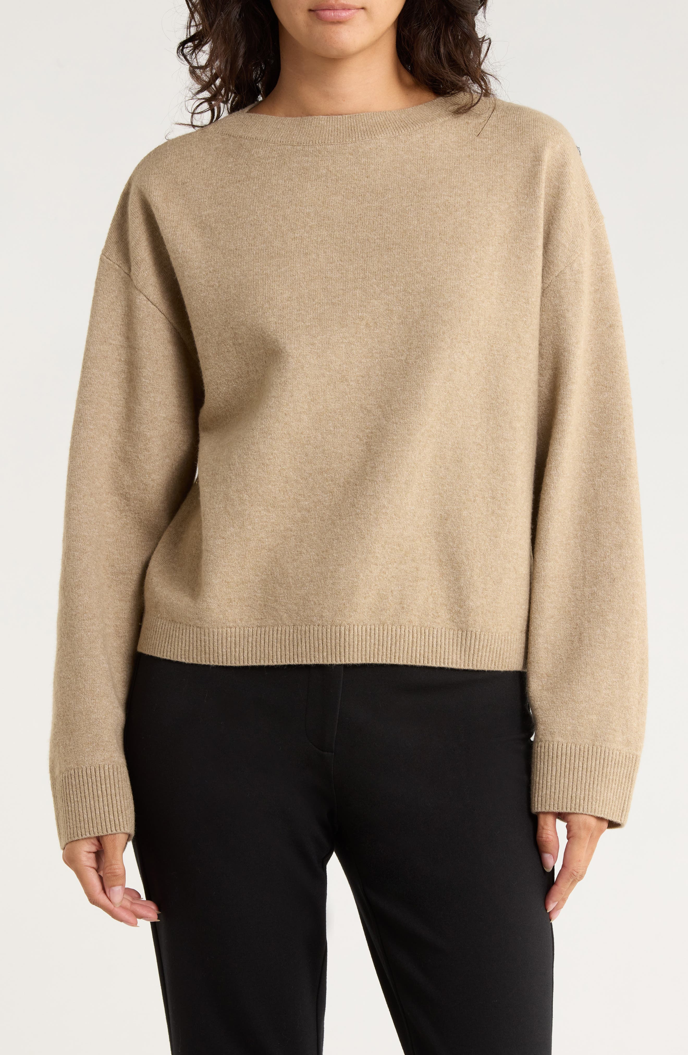 French Connection Boat Neck Drop Shoulder Sweater