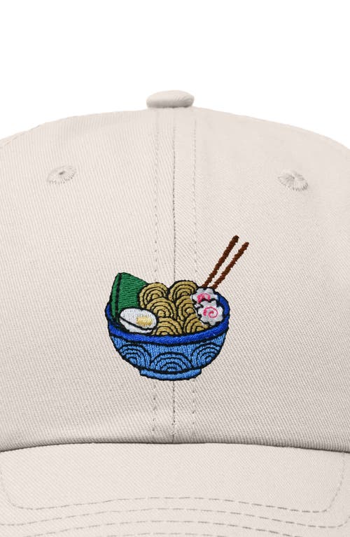Dalix Noodles Embroidered Casual Cap In Beige