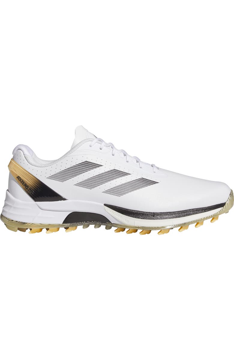 adidas Adizero ZG Waterproof Spikeless Golf Shoe, Alternate, color, White/ Black/ Yellow