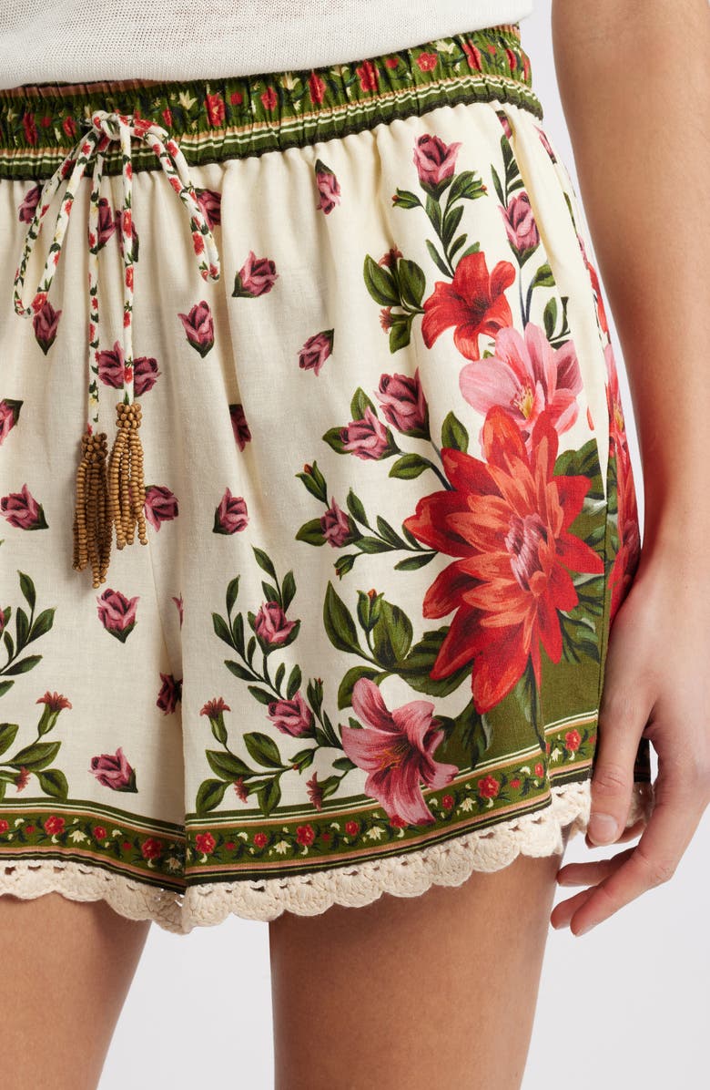 FARM Rio Wonder Rio Sand Linen Blend Shorts, Alternate, color, Sand