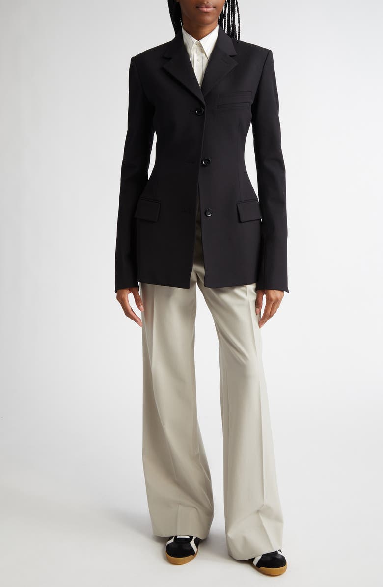 Proenza Schouler Lark Wool Blend Gabardine Blazer, Alternate, color,