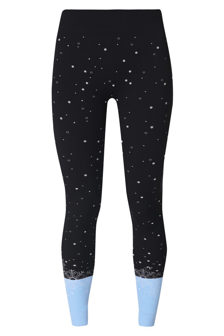 Snowflake Jacquard Base Layer Leggings, Alternate, color, BLUE SNOWFLAKE JACQUARD