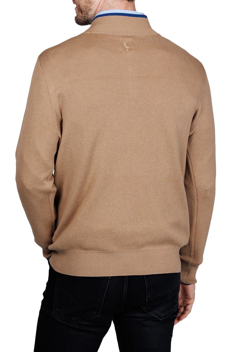 Fine Knit Quarter Zip Sweater, Alternate, color, CAMEL
