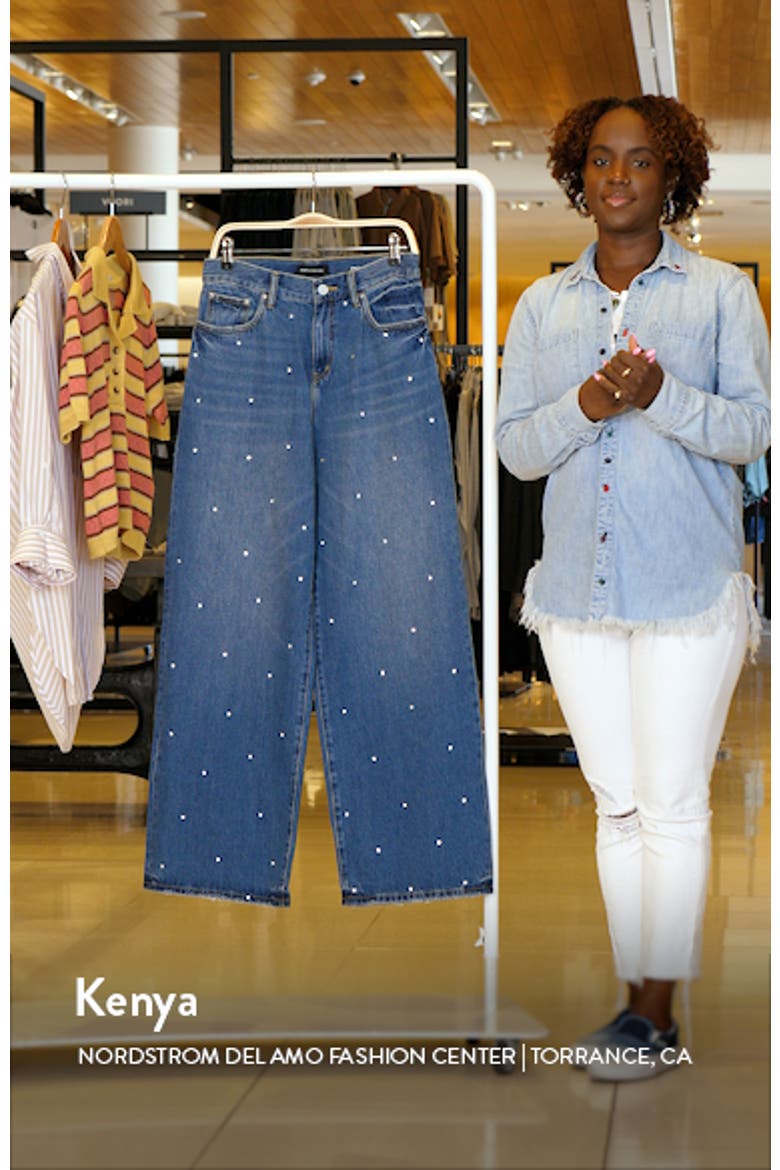 Rhinestone Baggy Wide Leg Jeans video
