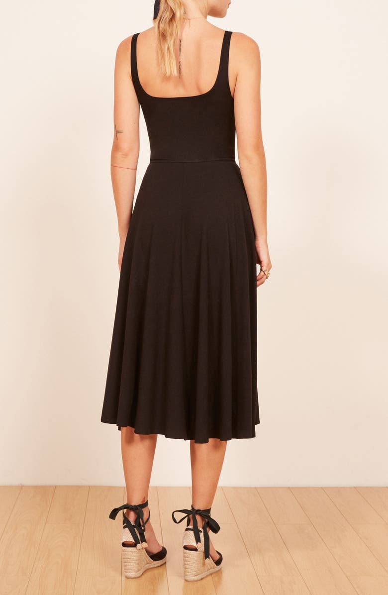 Reformation Rou Midi Fit & Flare Dress, Alternate, color,