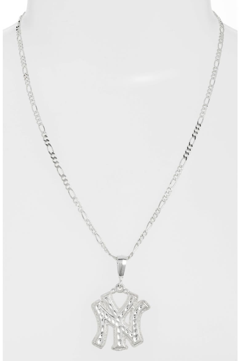 New York Yankees Pendant Necklace, Alternate, color, SILVER