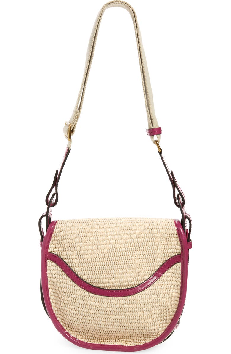 Isabel Marant Botsy Woven Raffia Crossbody Bag, Alternate, color, Natural/ Orchid