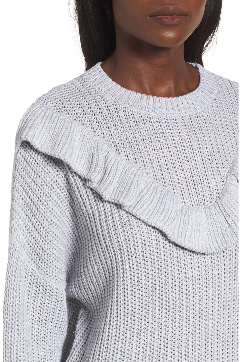 Ruffle Yoke Sweater, Alternate, color, RUFFLES