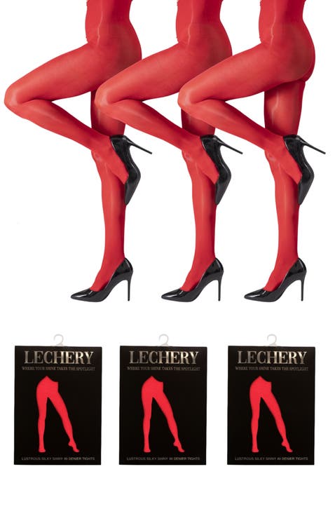 3 Pairs of Glossy Semi-Opaque Tights