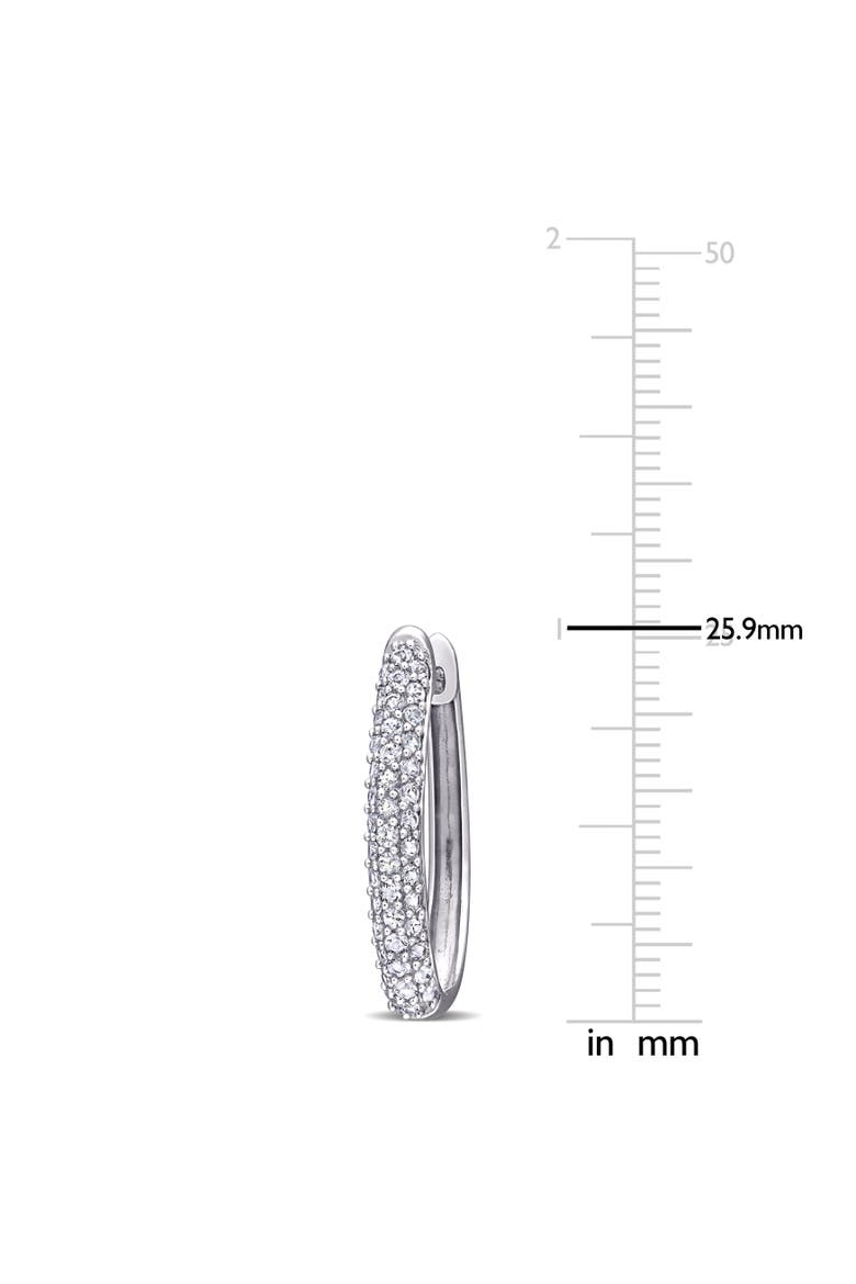 White Sapphire Hoop Earrings 10k, Alternate, color, White Gold