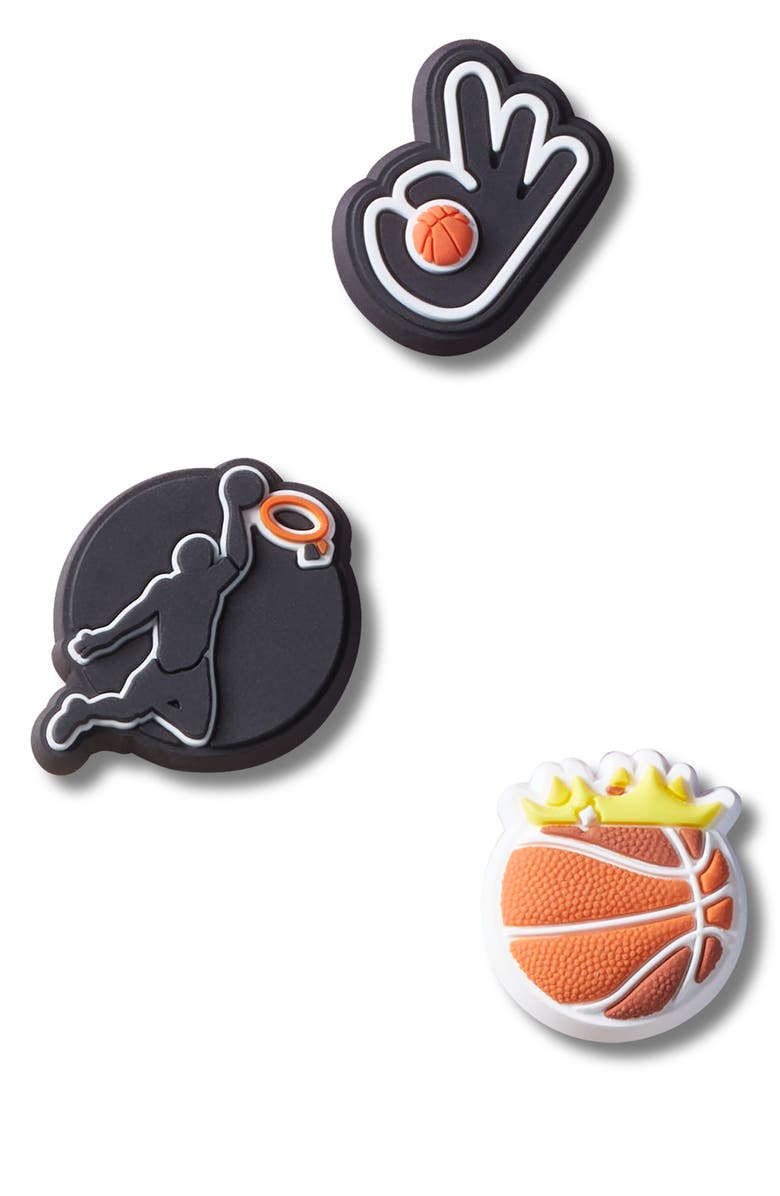 CROCS Basketball Team 5-Pack Jibbitz Shoe Charms, Main, color, White