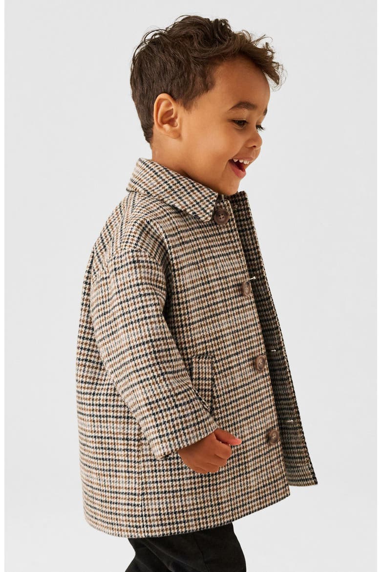 Kids' Smart Heritage Check Coat, Alternate, color, BROWN