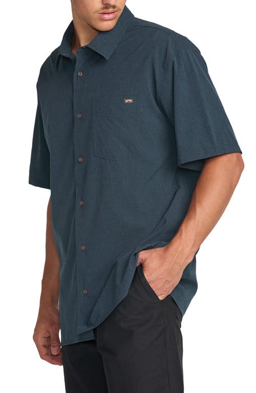 Billabong Surftrek Print Short Sleeve Button-up Shirt In Blue