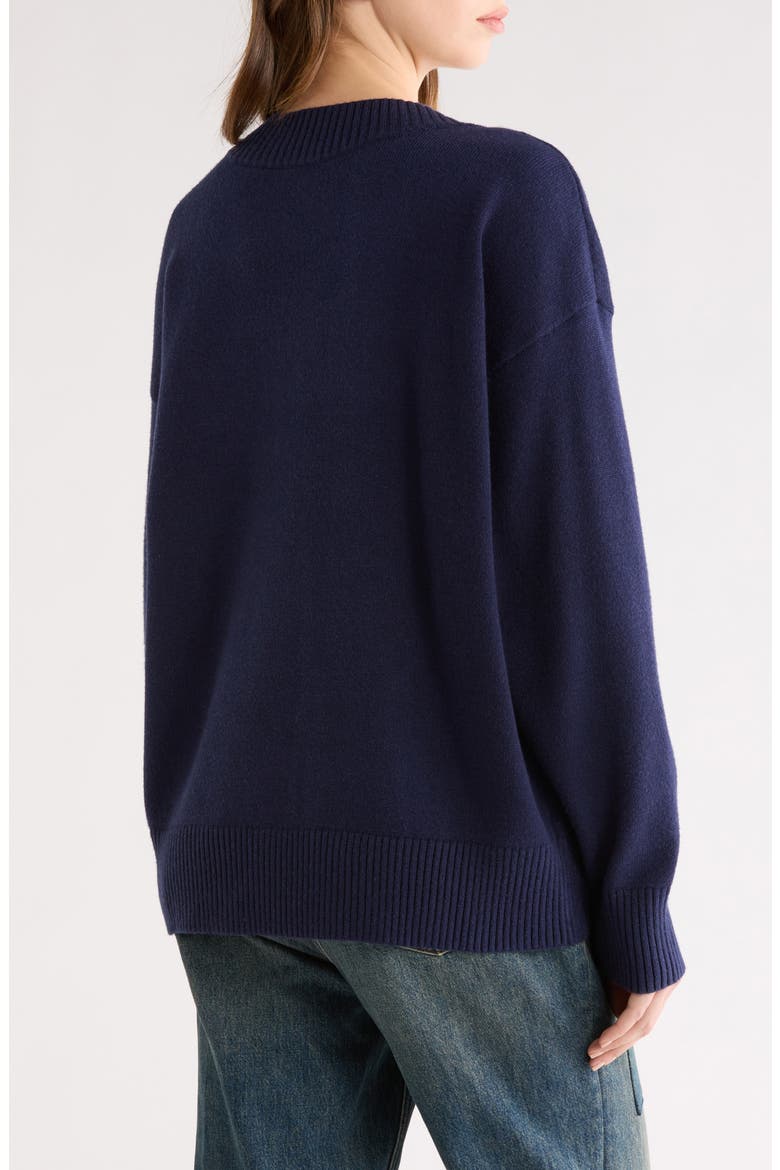 Oversize V-Neck Sweater, Alternate, color, HORIZON INK