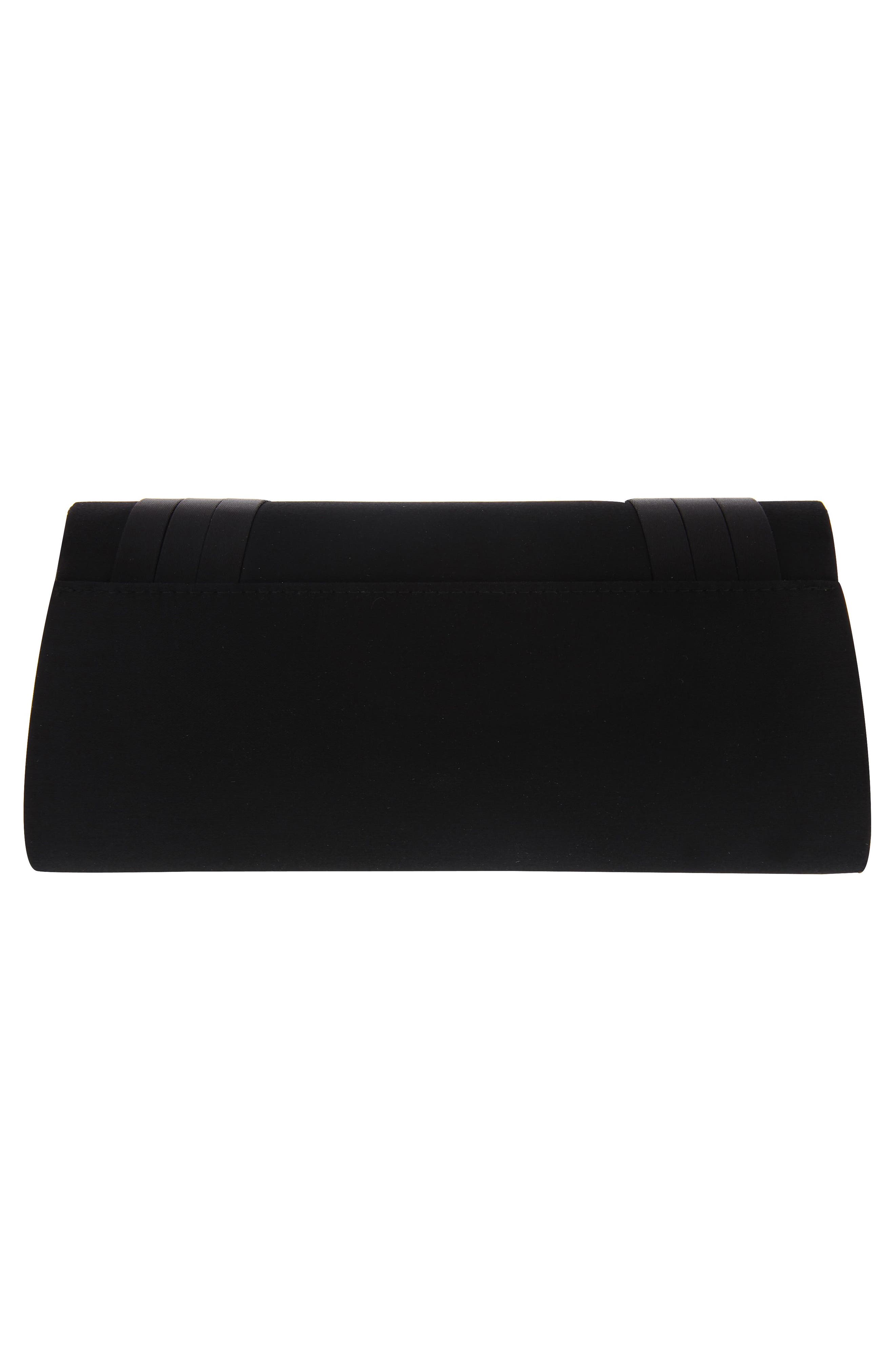 Nina Avis Pleated Classic Clutch, Alternate, color, Black Noble Satin