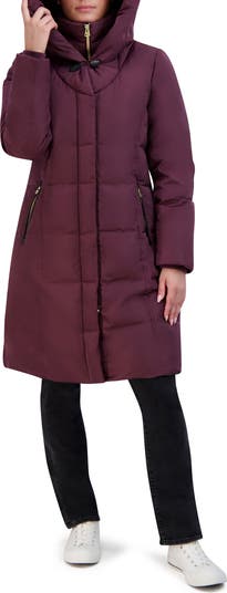 Cole Haan Faux-Fur-Trim Hooded store Asymmetrical Down Puffer Coat