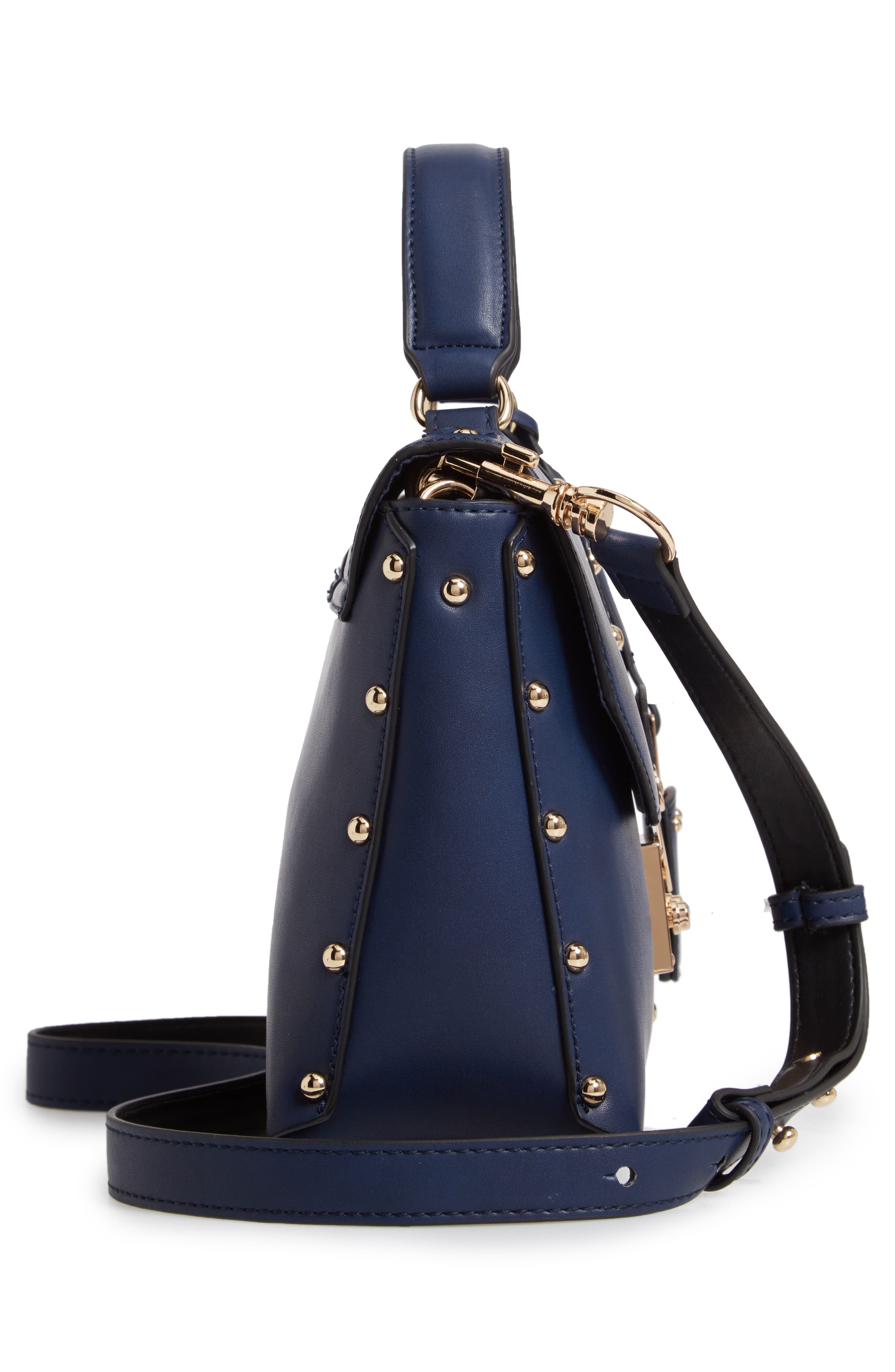 Cesca Studded Faux Leather Box Crossbody Bag, Alternate, color, 