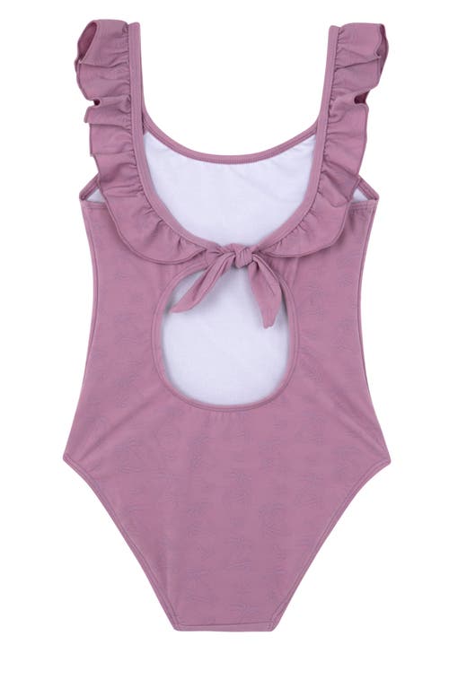 Shop Gottex Kids Palm Party Textured Square Neck Ruffle One Piece