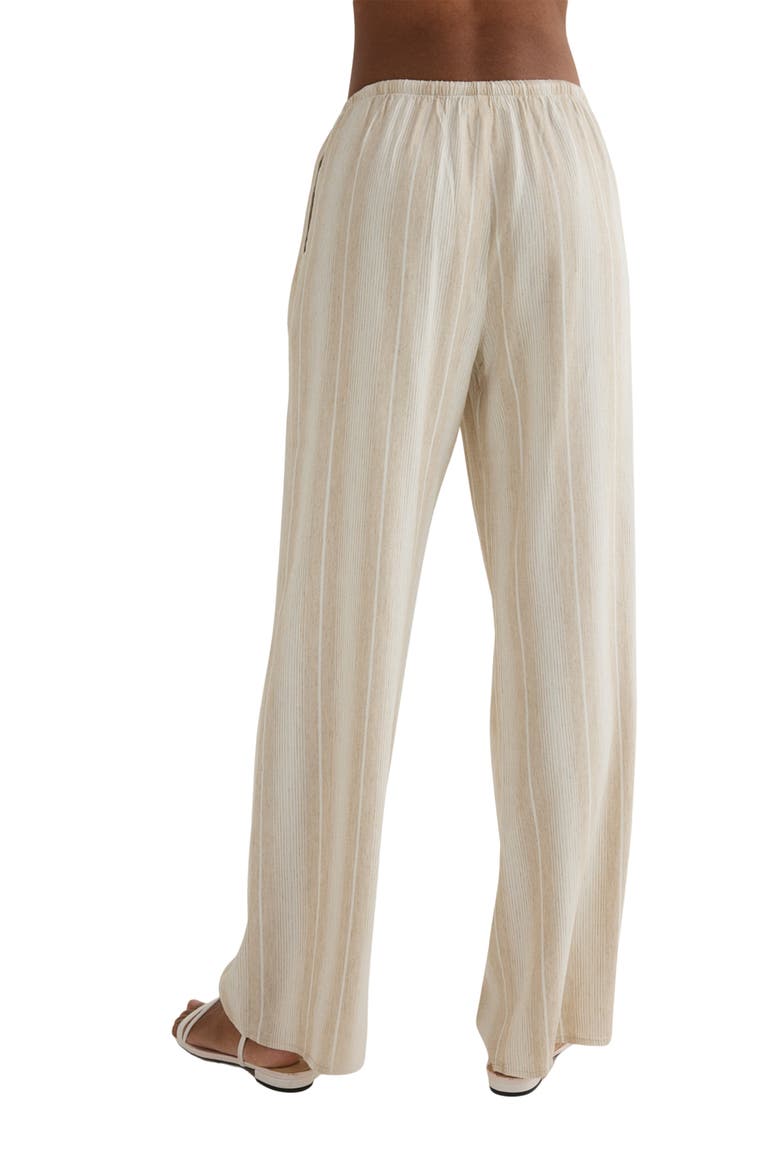 Stripe Wide Leg Drawcord Pants, Alternate, color, POSITANO SAND STRIPE