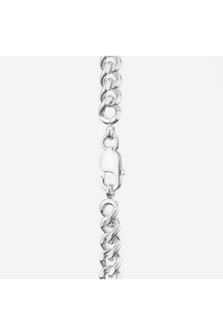 Wide Filed Curb Chain Necklace, Alternate, color, Silver