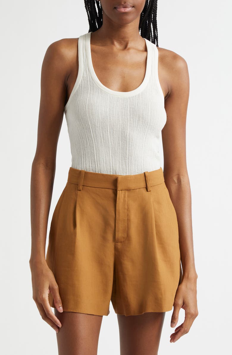 A.L.C. Iris Racerback Cotton Blend Tank, Main, color, Bright White