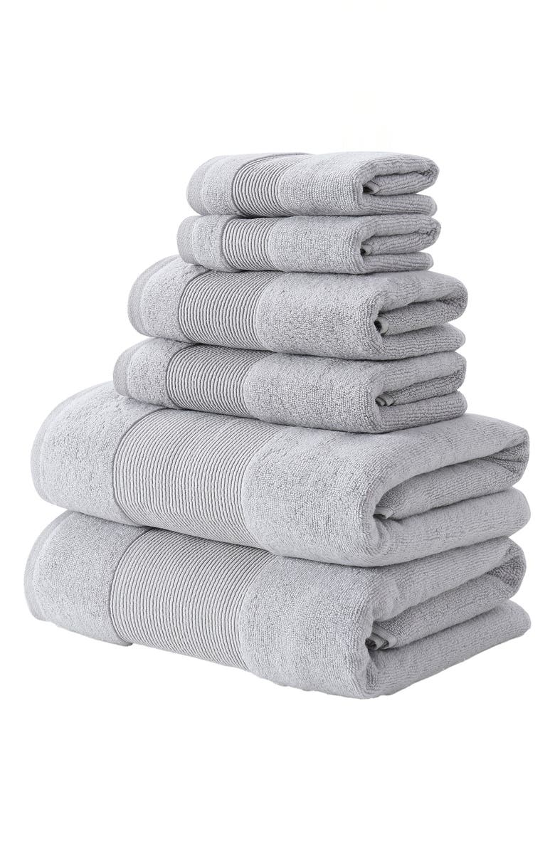 Modern Threads Air Cloud 6-Piece Towel Set, Alternate, color, Gray