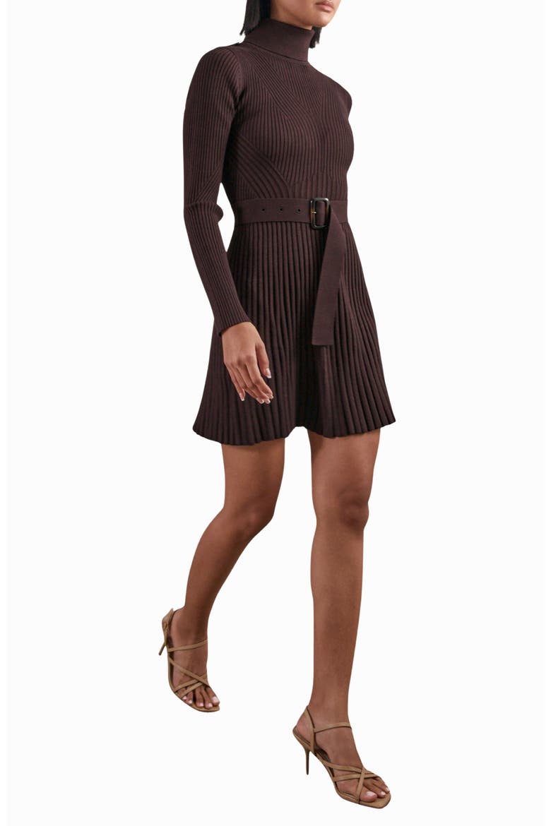 Vivi Long Sleeve Rib Dress, Main, color, PLUM PURPLE