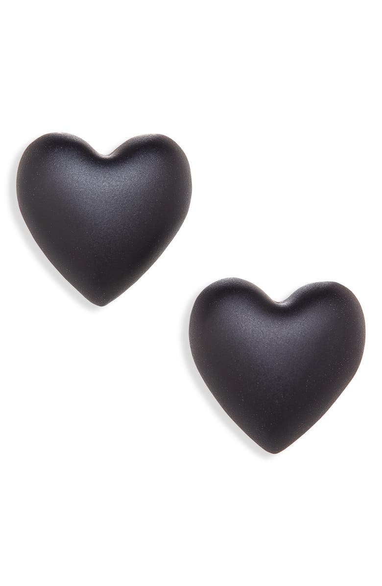 ROXANNE ASSOULIN The Puffy Heart Stud Earrings, Main, color, Black