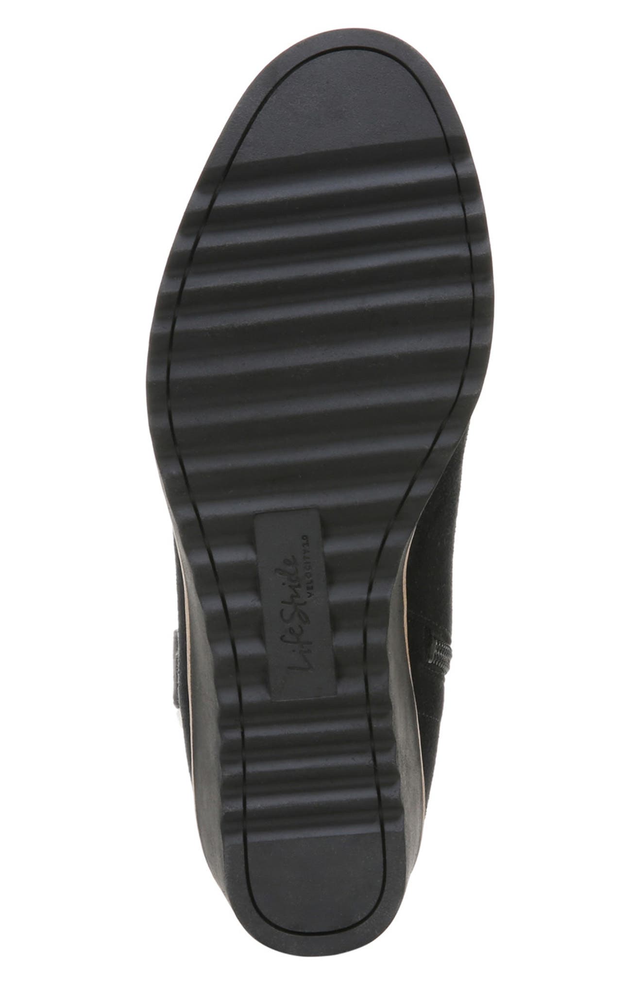 LifeStride Zurich Faux Shearling Cuff Wedge Bootie, Alternate, color, 