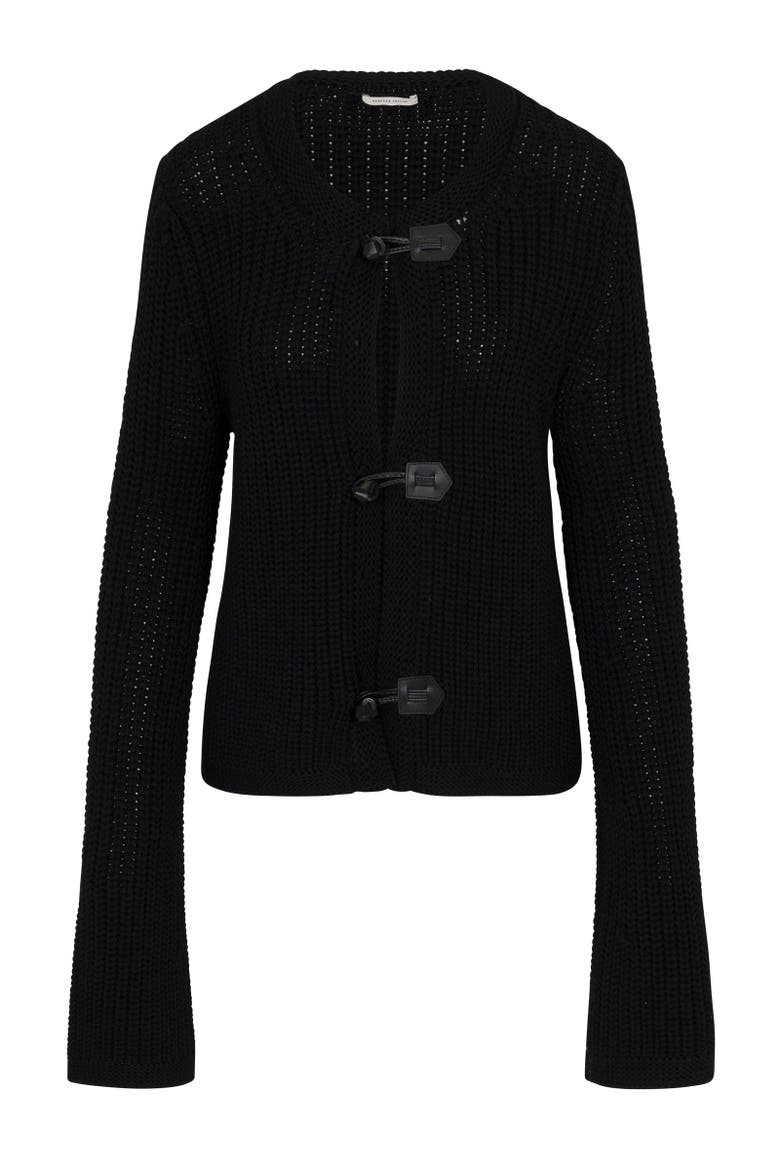 Novelty Wool Toggle Cardi, Alternate, color, BLACK