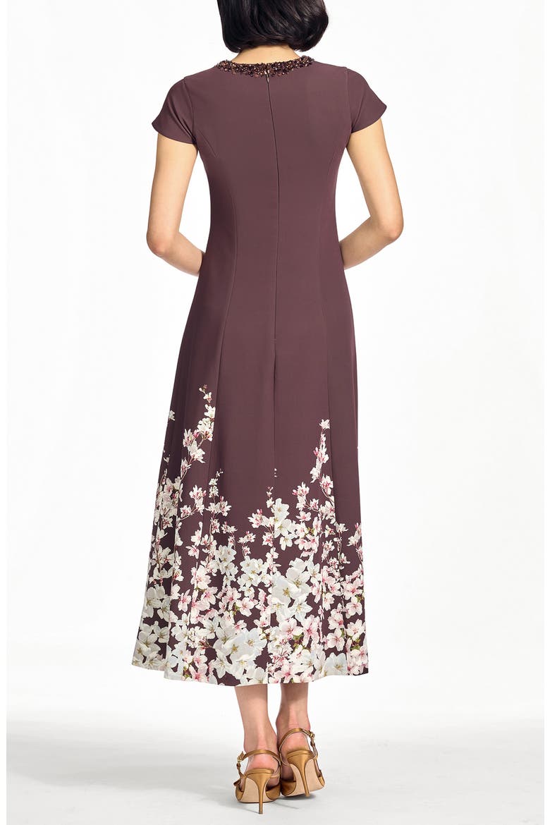 Harper Beaded Midi Dress, Alternate, color, CHOCOLATE COVERED BLOSSOMS