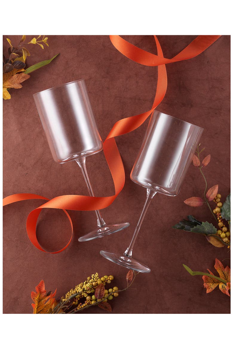 Claire Set of 2 Red Wine Glasses, Alternate, color, CLEAR