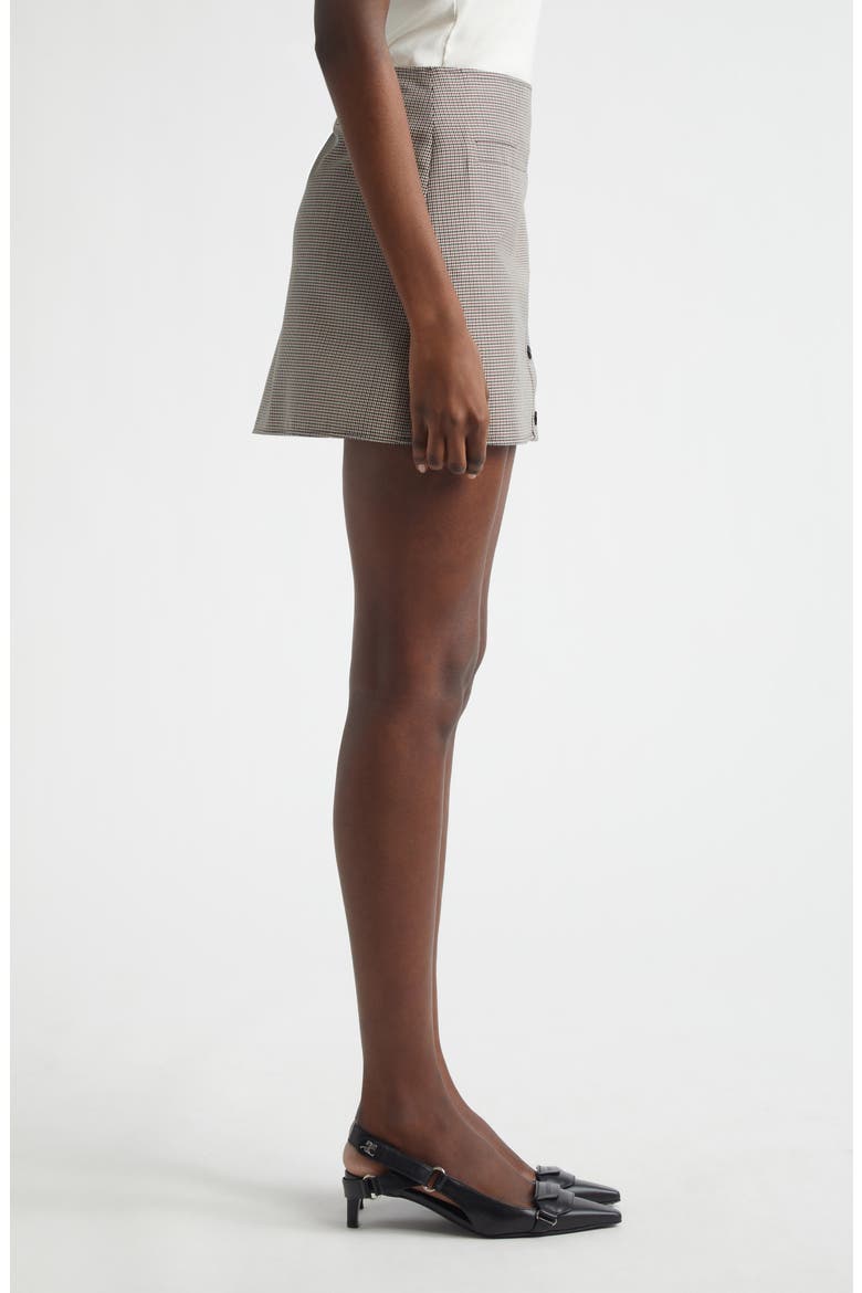 Wool Blend Houndstooth Miniskirt, Alternate, color, NATURAL / RED / BLACK