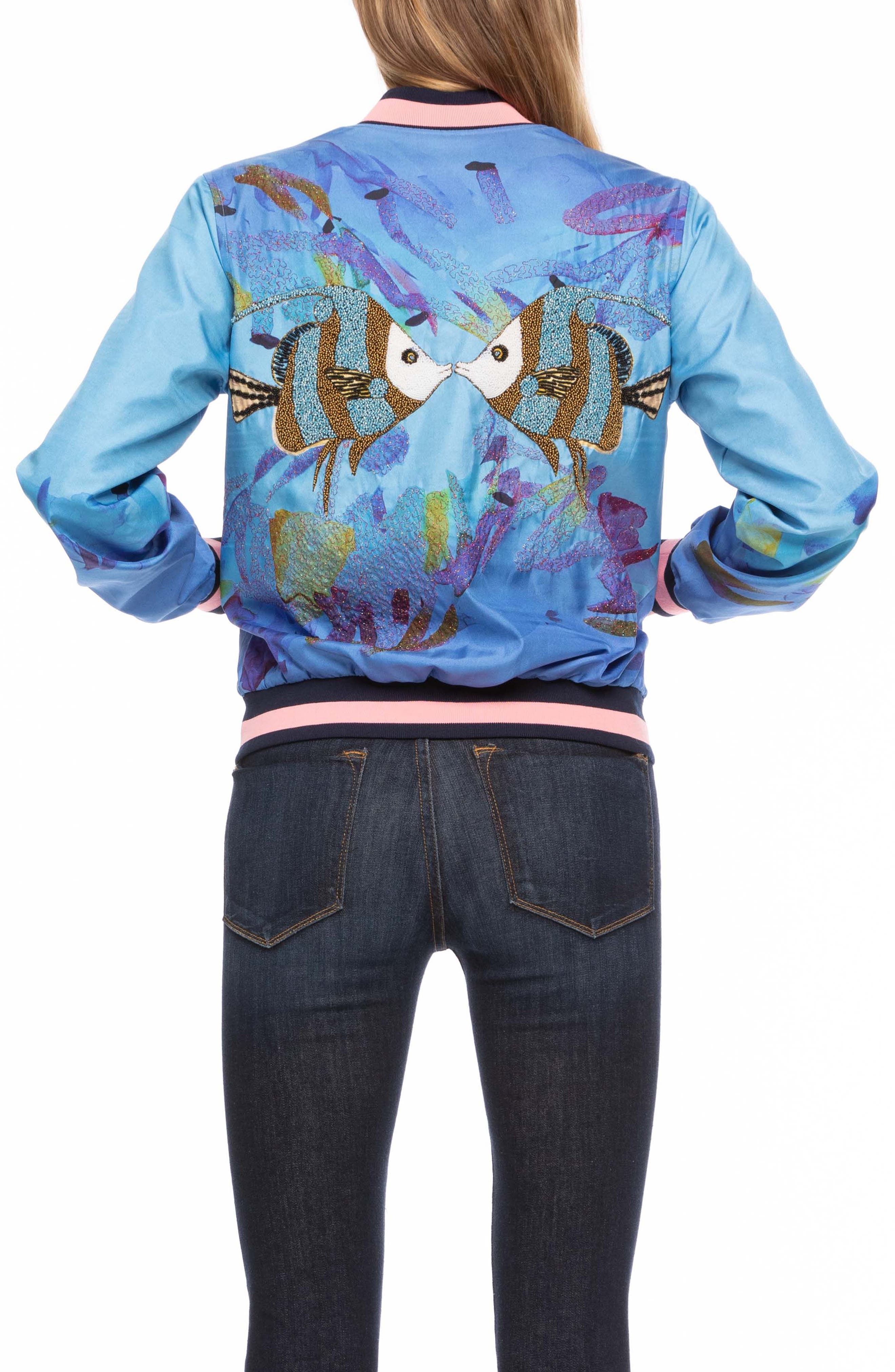 Robert Graham Meredith Reversible Silk Bomber Jacket (Women) | Nordstrom