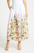Joie Floral Poplin Pull-On Skirt