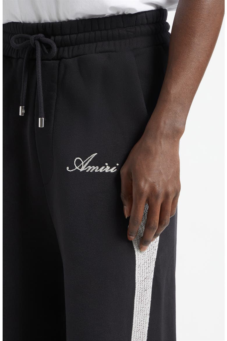 Bones Oversize Wide Leg Cotton Sweatpants, Alternate, color, BLACK