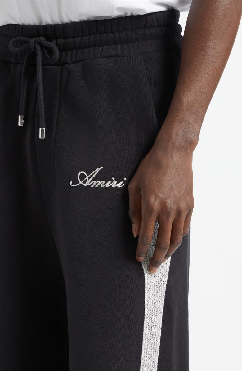 AMIRI Bones Oversize Wide Leg Cotton Sweatpants, Alternate, color, Black