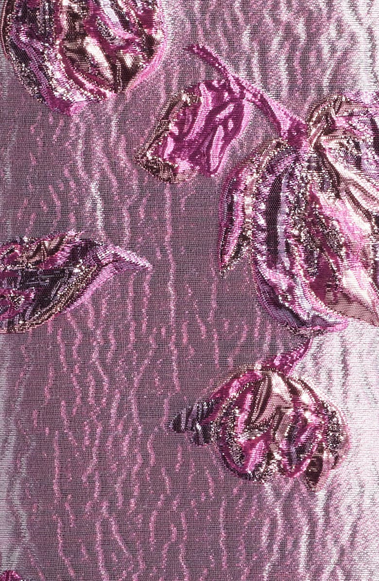 Julia Jordan Beaded Floral Jacquard Cold Shoulder Cocktail Dress, Alternate, color, Purple Multi