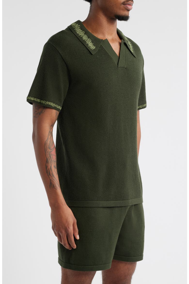 Green Knit Polo, Alternate, color, GREEN