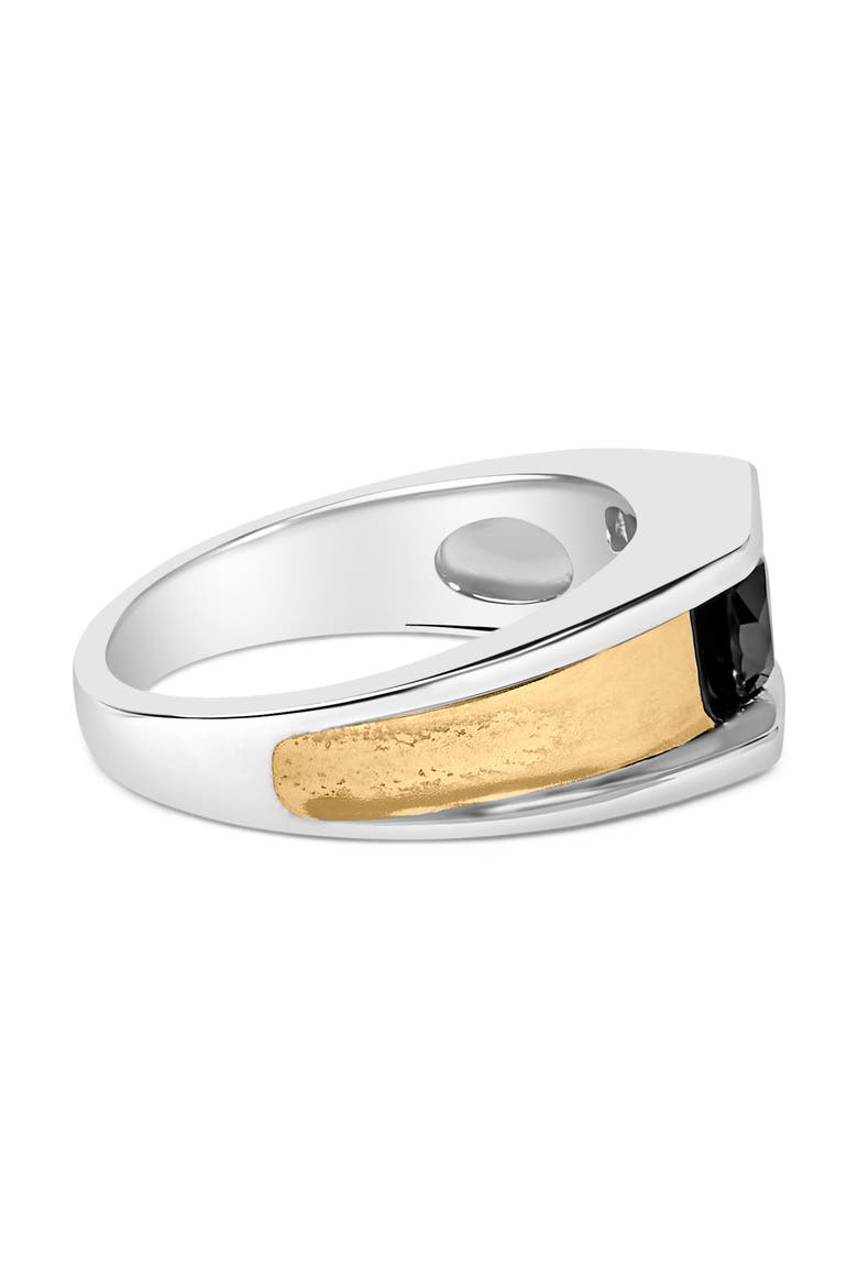 Men's 14K Yellow Gold Plated Sterling Silver 1.0 Cttw Round Black Diamond Band Ring, Alternate, color, Yellow Gold over Silver