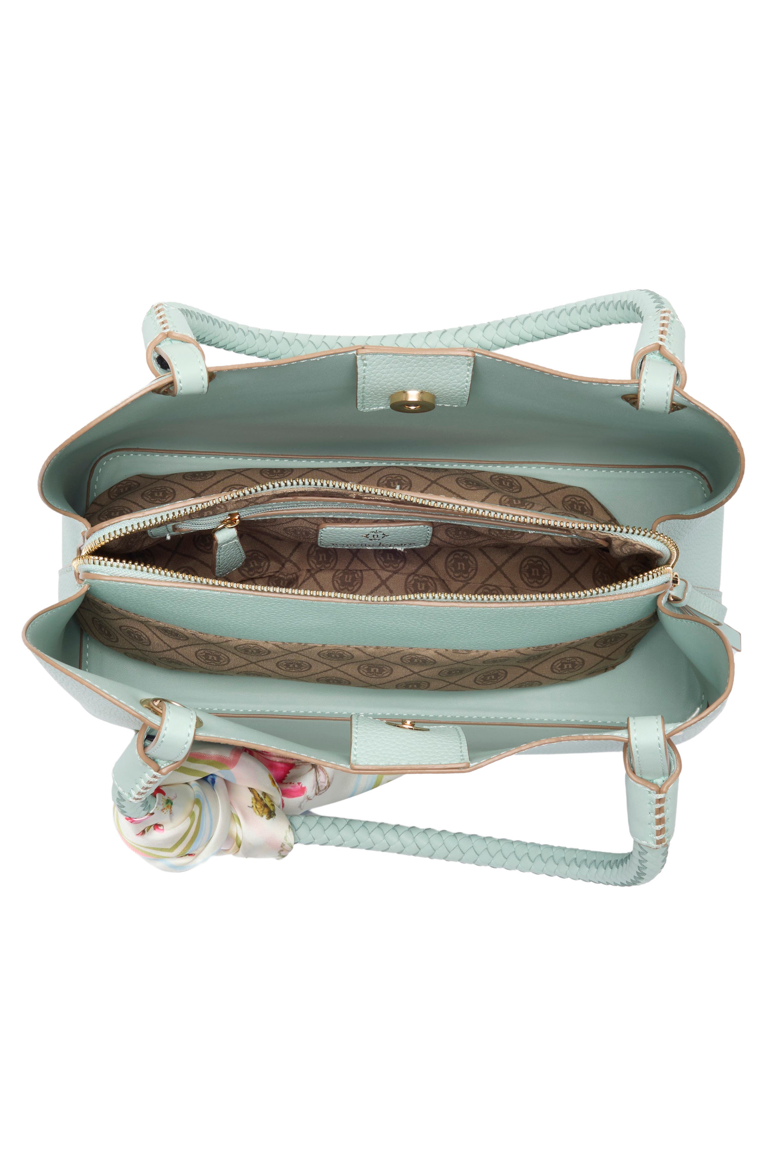 Nanette Lepore Sybil Braided Handle Shoulder Bag, Alternate, color, Surf Spray