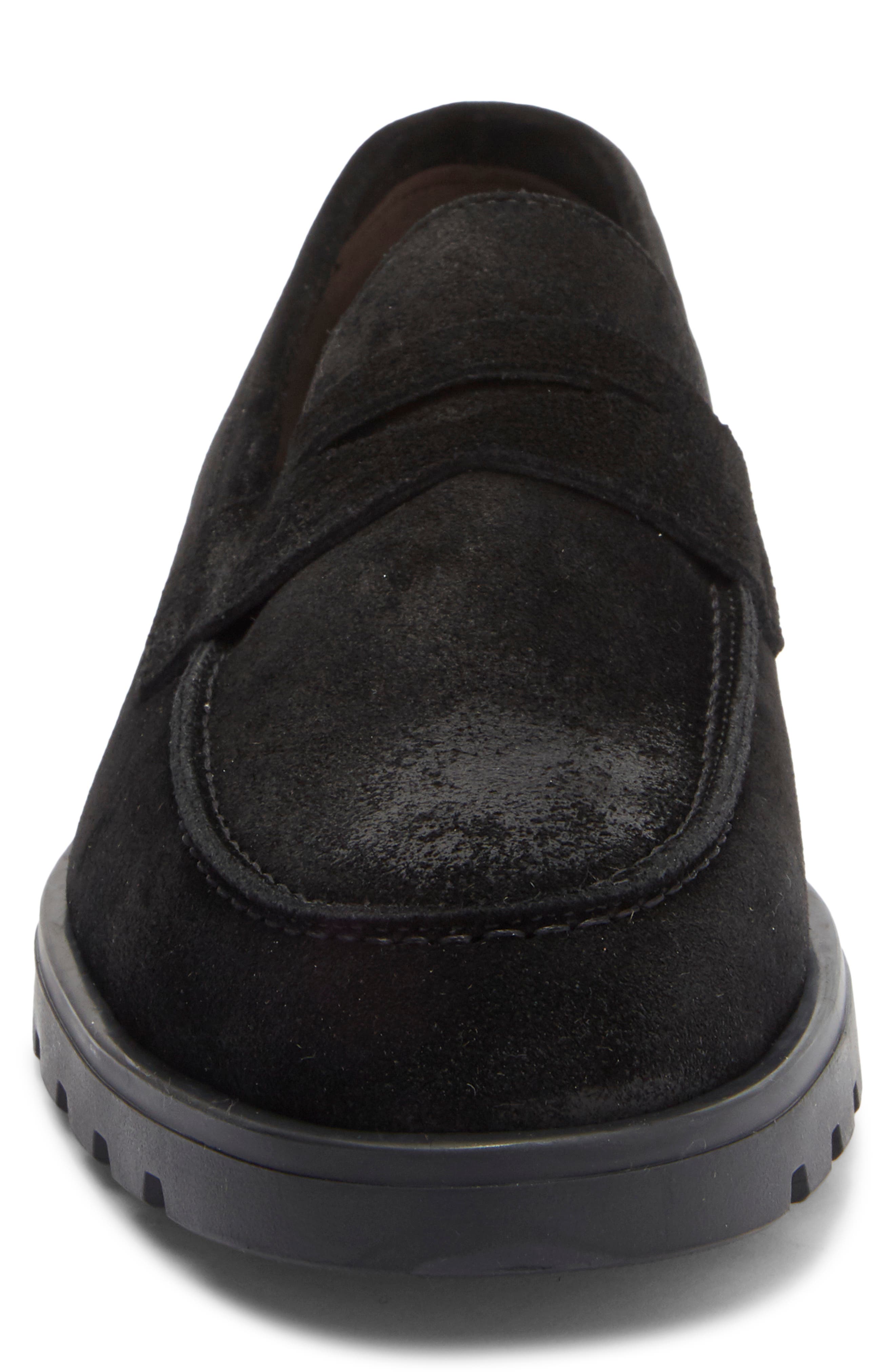 TO BOOT NEW YORK Orman Lug Sole Penny Loafer, Alternate, color, Waxed Suede Black