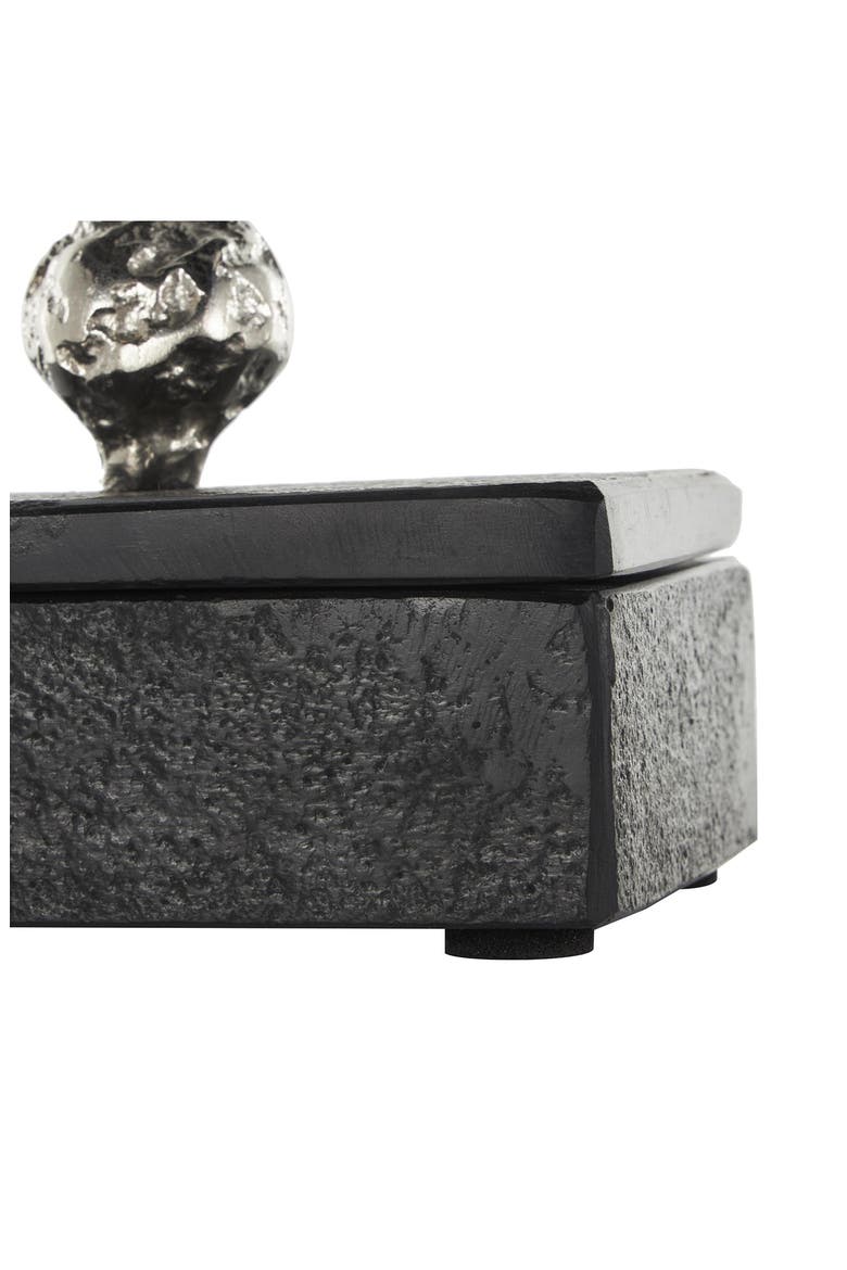 Contemporary Set of 3 Decorative Marble Boxes, Alternate, color, BLACK
