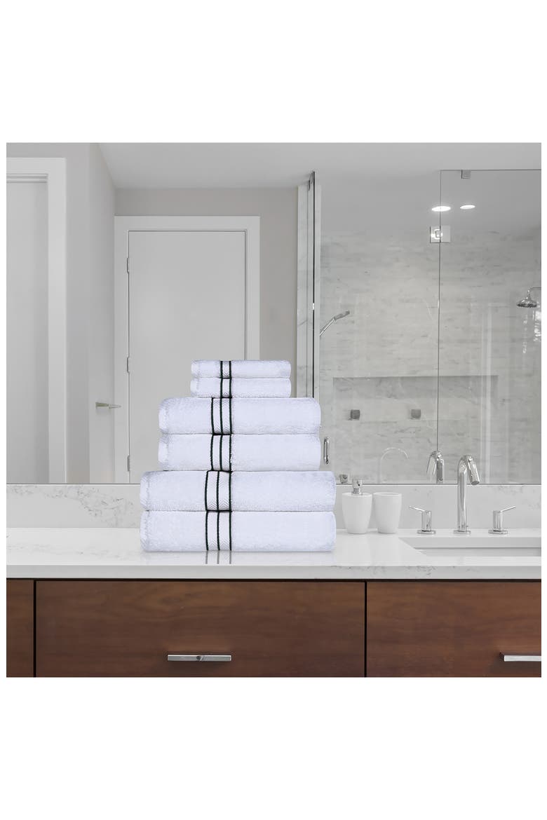 6-Piece Turkish Cotton Towel Set, Alternate, color, TEAL