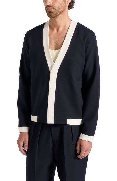 Clovis Tailored Cardigan With Contrast Placket