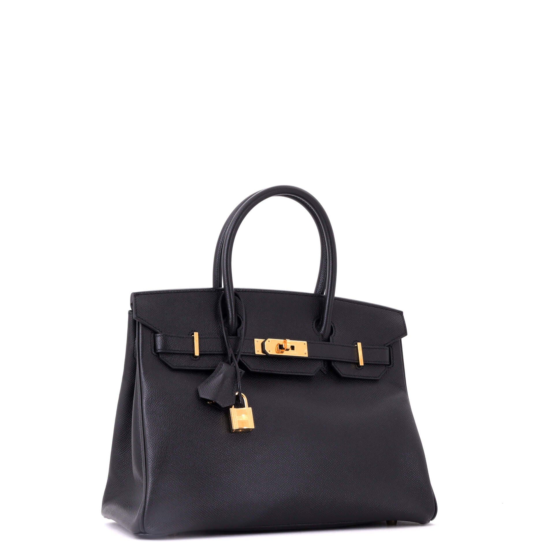 Birkin Handbag Black Epsom with Gold Hardware 30, Alternate, color, Black